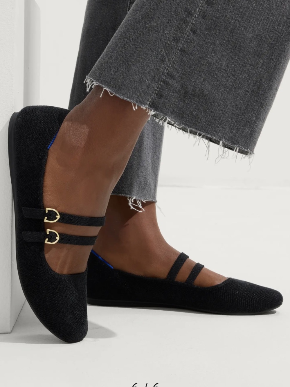 Rothy's Women's The Revelvet Double Buckle Mary Jane, Black, Size 8.5